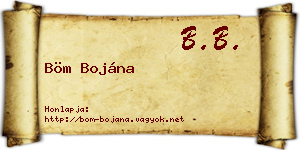 Böm Bojána névjegykártya